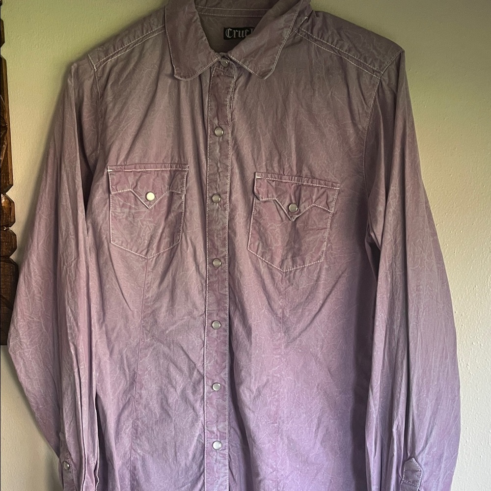 Cruel Lavender Casual Button Down Shirt